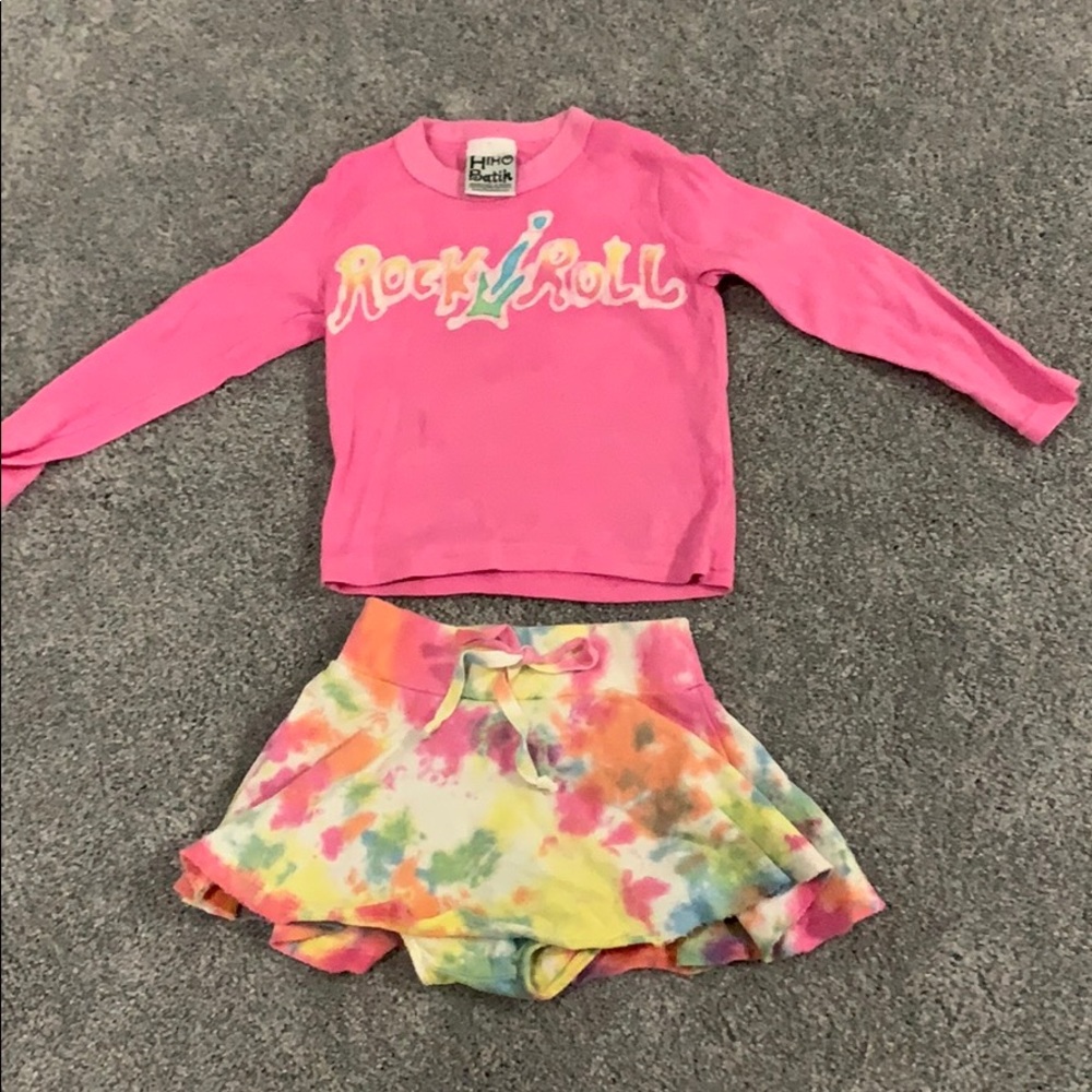 Designer bundle shirt and tie dye skirt